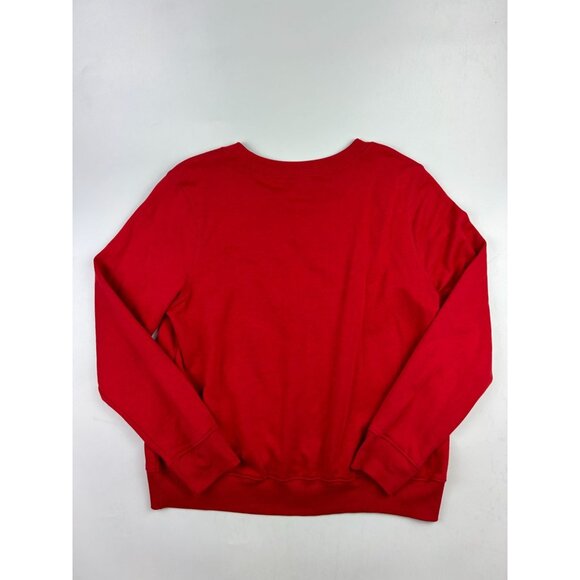 Old Navy Women's M Red Winter Wonder Graphic Crew Neck Sweat Shirt - Picture 2 of 3